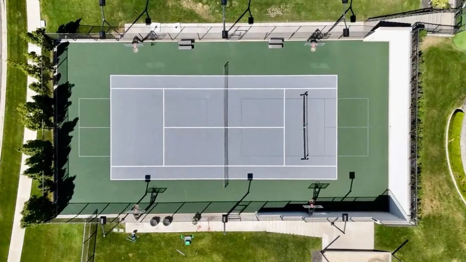 Freshly resurfaced backyard court